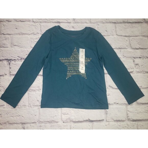 NEW Cat & Jack Toddler Girls Size 5T Long-Sleeve Star Graphic T-Shirt - Picture 1 of 2